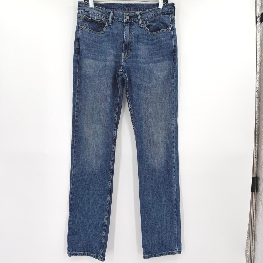 Levis 514 Straight Fit Denim Jeans Medium Blue Wash Mens W32 L34